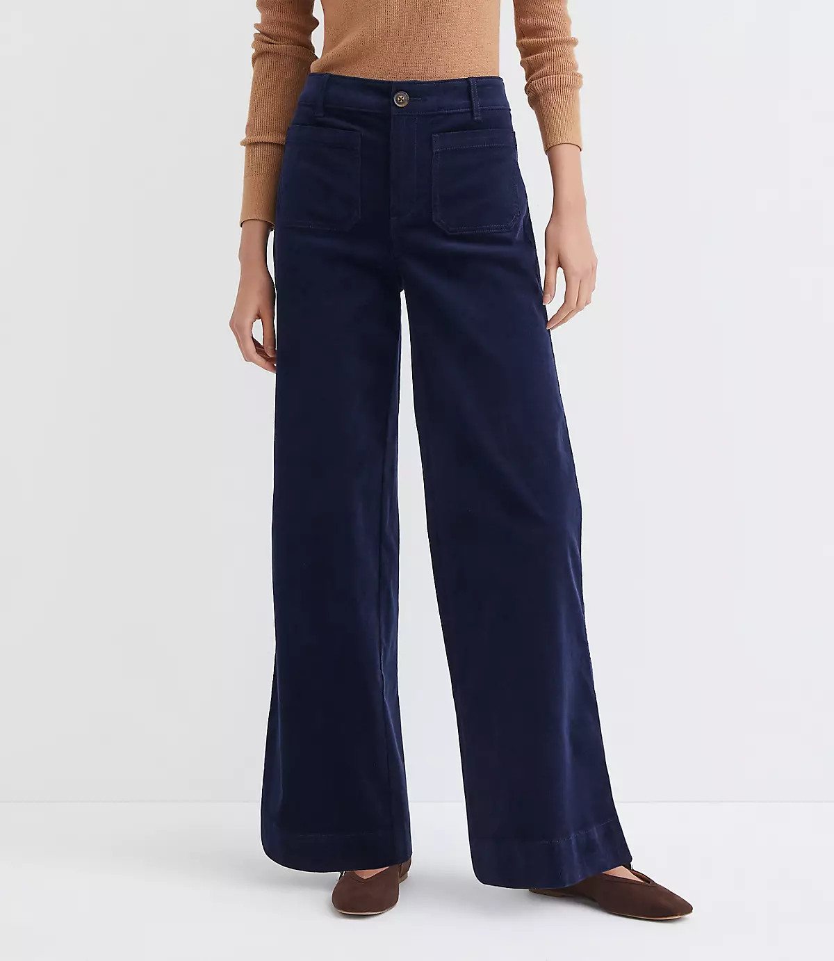 Palmer Wide Leg Pants in Brushed Corduroy | LOFT