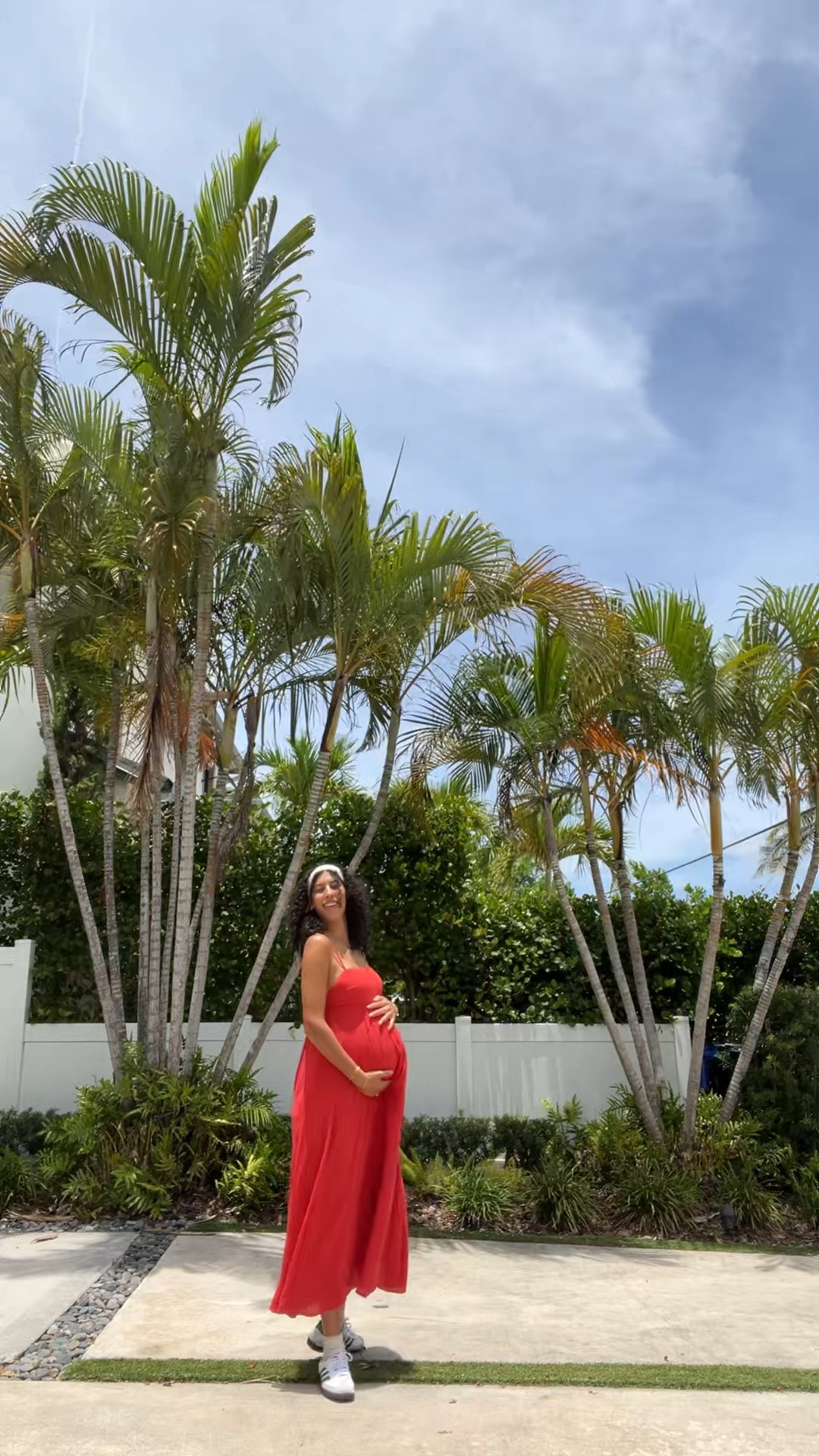 outfit details
red babydoll maxi dress: abercrombie and fitch 
sneakers: sambas 
fruit headband: the beach club 
letter necklace: kinn 
purse: Louis Vuitton pochette accessories 
