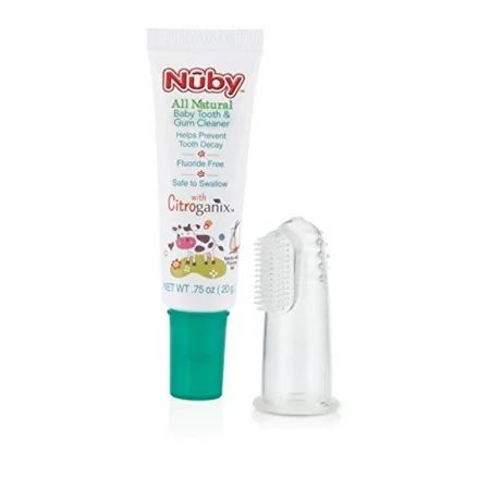 Nuby All Natural Baby Tooth and Gum Cleaner with Silicone Finger Gum Massager, .75 Oz | Walmart (US)