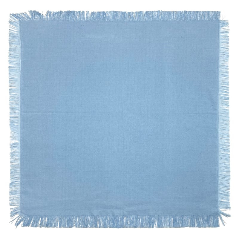 Set of 4 Blue Fringe Cloth Napkins | At Home