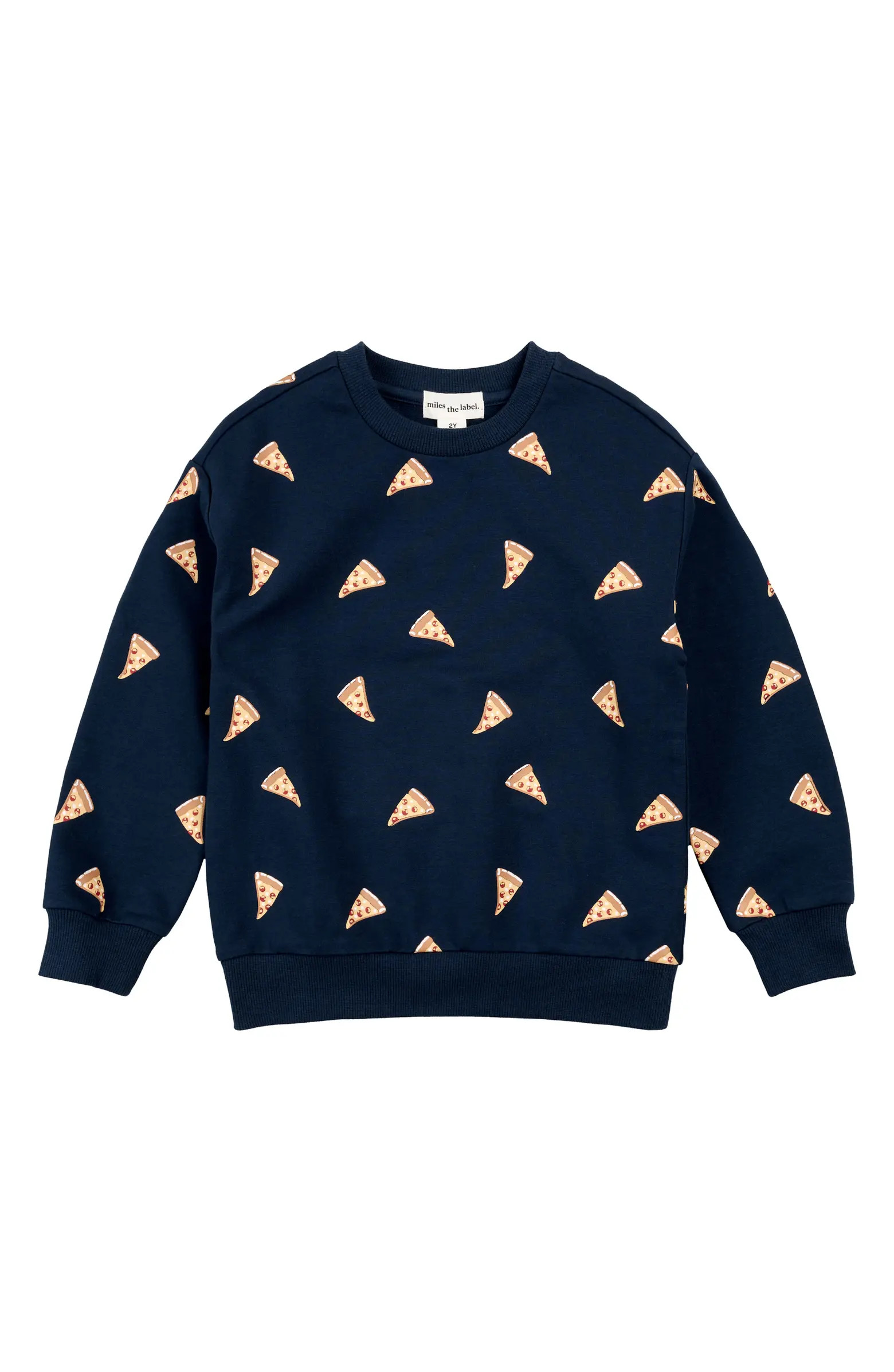 MILES THE LABEL Kids' Pizza Print French Terry Sweatshirt | Nordstrom | Nordstrom