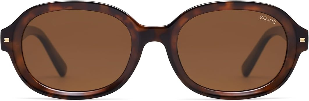 SOJOS Retro Trendy Oval Round Polarized Sunglasses Womens Mens, 80s 90s Vintage Sunnies SJ2603 | Amazon (US)