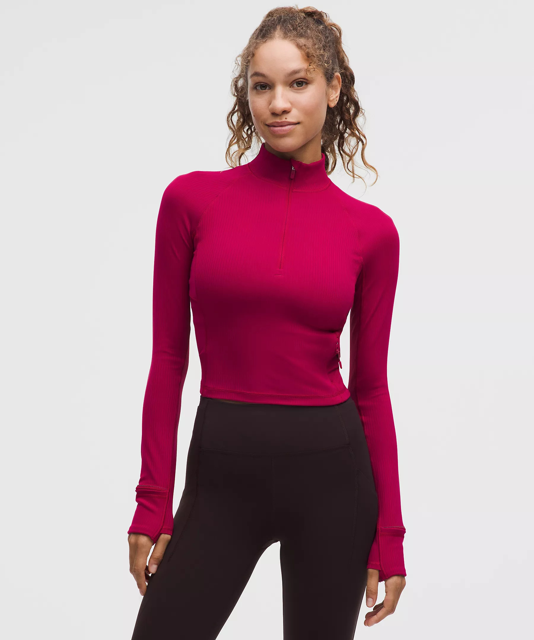 It's Rulu Ribbed Cropped Half Zip | Lululemon (US)