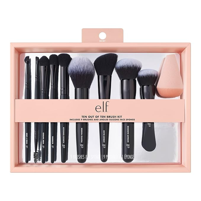 e.l.f. Ten Out Of Ten Brush Set, 10 Piece Brush Kit, Brushes For Face Makeup, Eyes, Brows & More,... | Amazon (US)