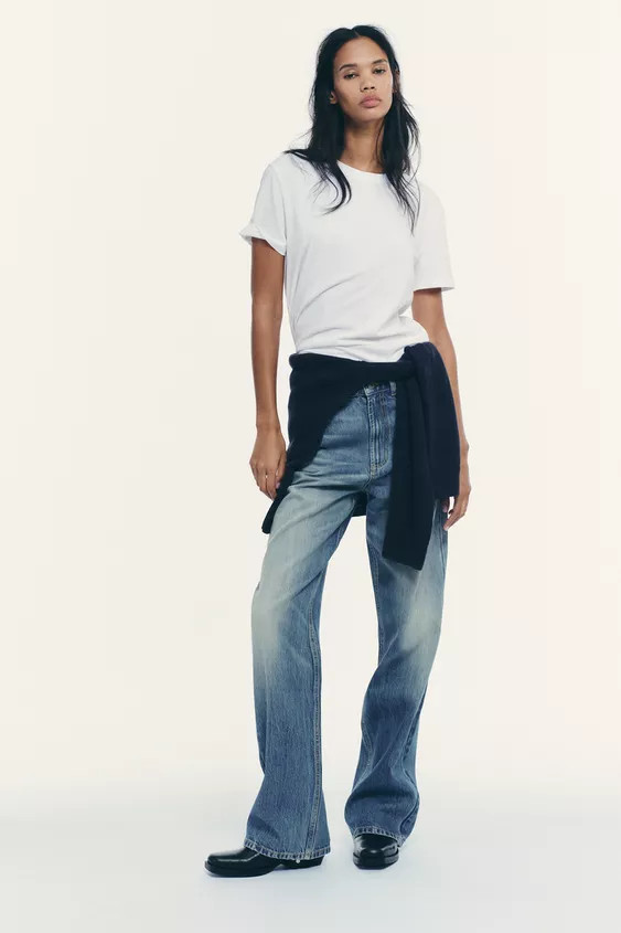 TRF HIGH WAIST WIDE LEG FULL LENGTH JEANS | Zara US