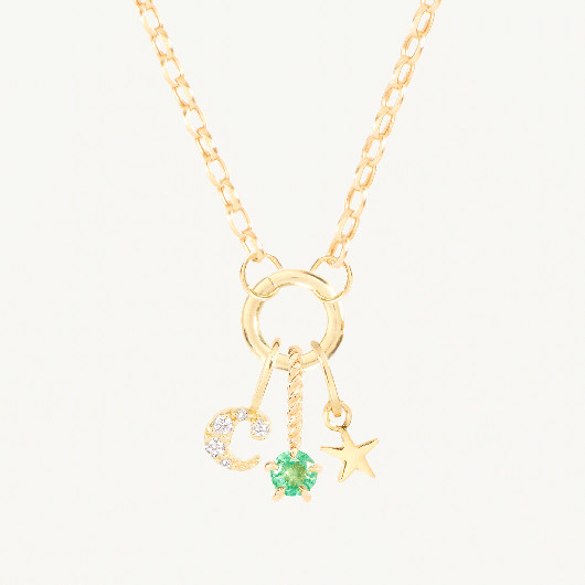 Memento Custom Gold Charm Holder Necklace | Catbird