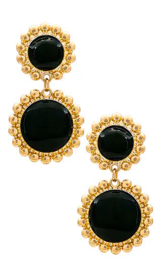 Circle Drop Earring in Black & Gold | Revolve Clothing (Global)