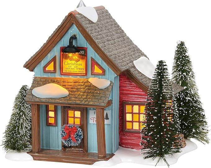 Department 56 Original Snow Village Farms Tree Lot Lit Building, 6.3 Inch, Multicolor | Amazon (US)