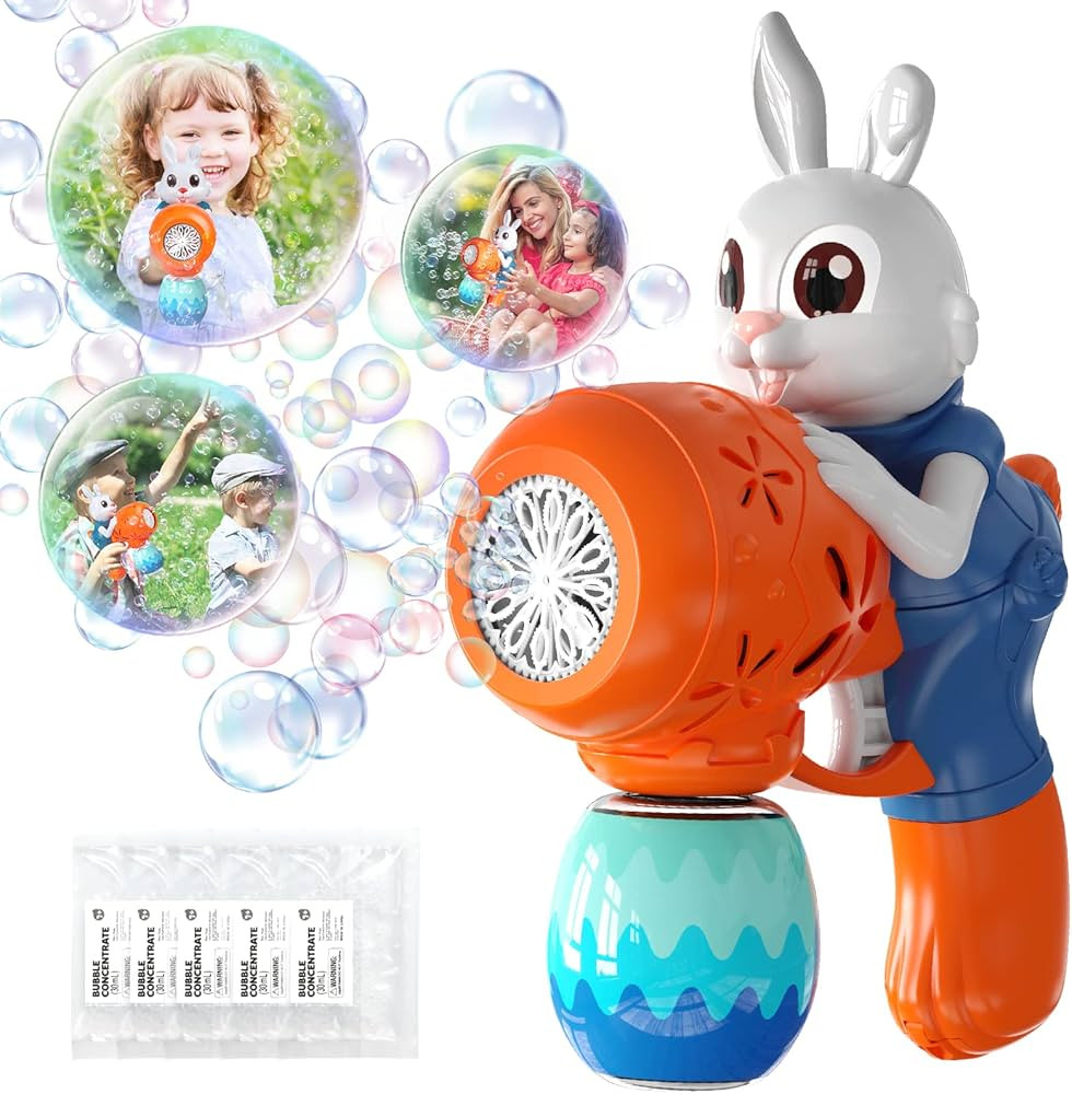 Easter Bubble Gun-Bunny Bubble Machine for Kids,Easter Eggs,Automatic Bubble Maker Blower Machine... | Amazon (US)