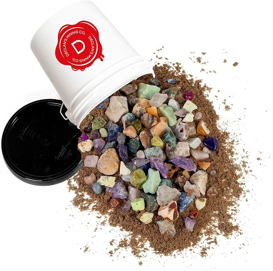 Declan's Mining Bucket, 1 Gallon Raw Stone Collection with 16 Crystal Types, 4+ lbs, Includes Ide... | Amazon (US)