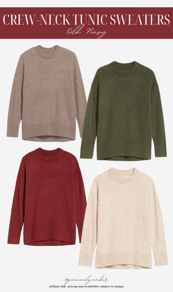 Size inclusive crew-neck tunic sweaters from Old Navy! 

#LTKPlusSize #LTKMidsize #LTKStyleTip