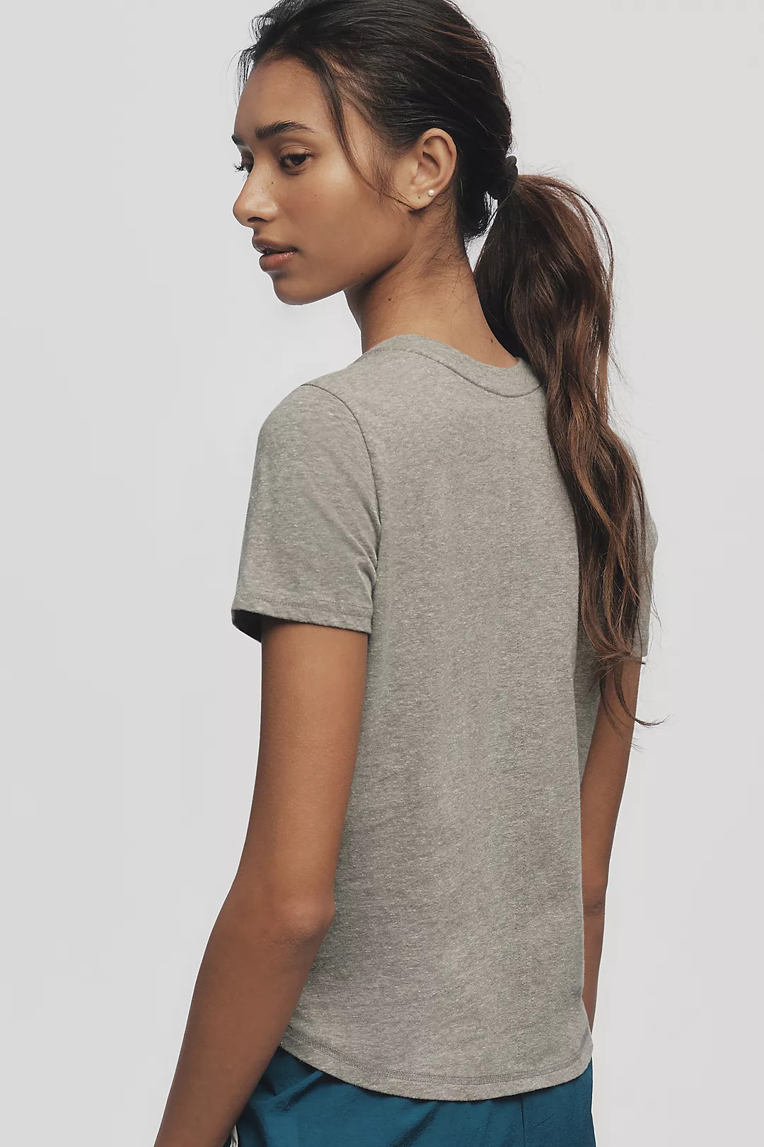 Pilcro Bennie 100% Cotton Slim Crew Neck Tee | Anthropologie (US)