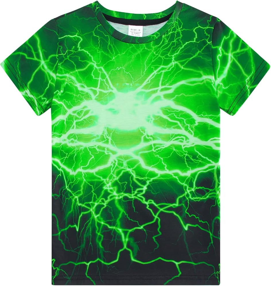 Funnycokid Boys Girls Shirts Graphic T-Shirt Neon Clothes Kids Novelty Youth Short Sleeve Animal ... | Amazon (US)