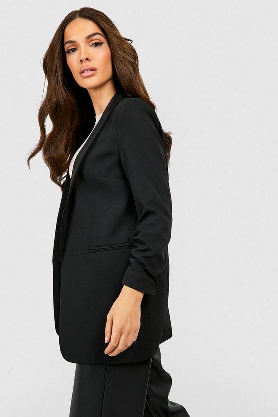 Ruched Sleeve Blazer | Boohoo.com (US & CA)