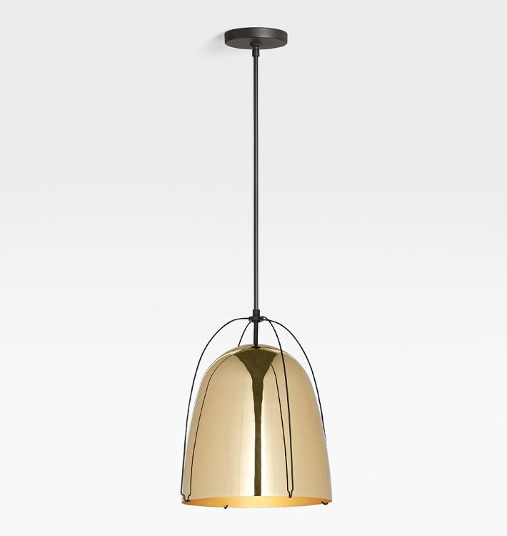 Haleigh 12" Metal Dome Rod Pendant | Rejuvenation