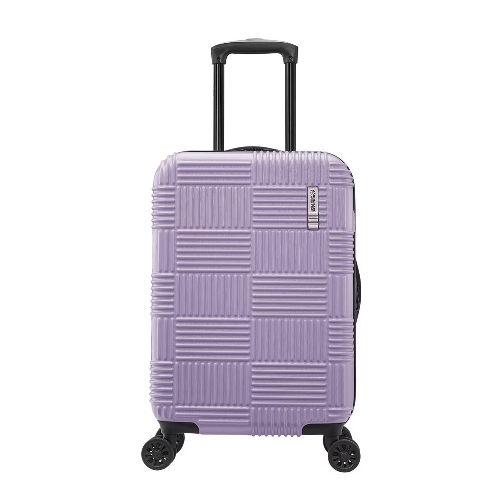American Tourister NXT Checkered Hardside Carry On Spinner Suitcase - Soft Lilac | Target