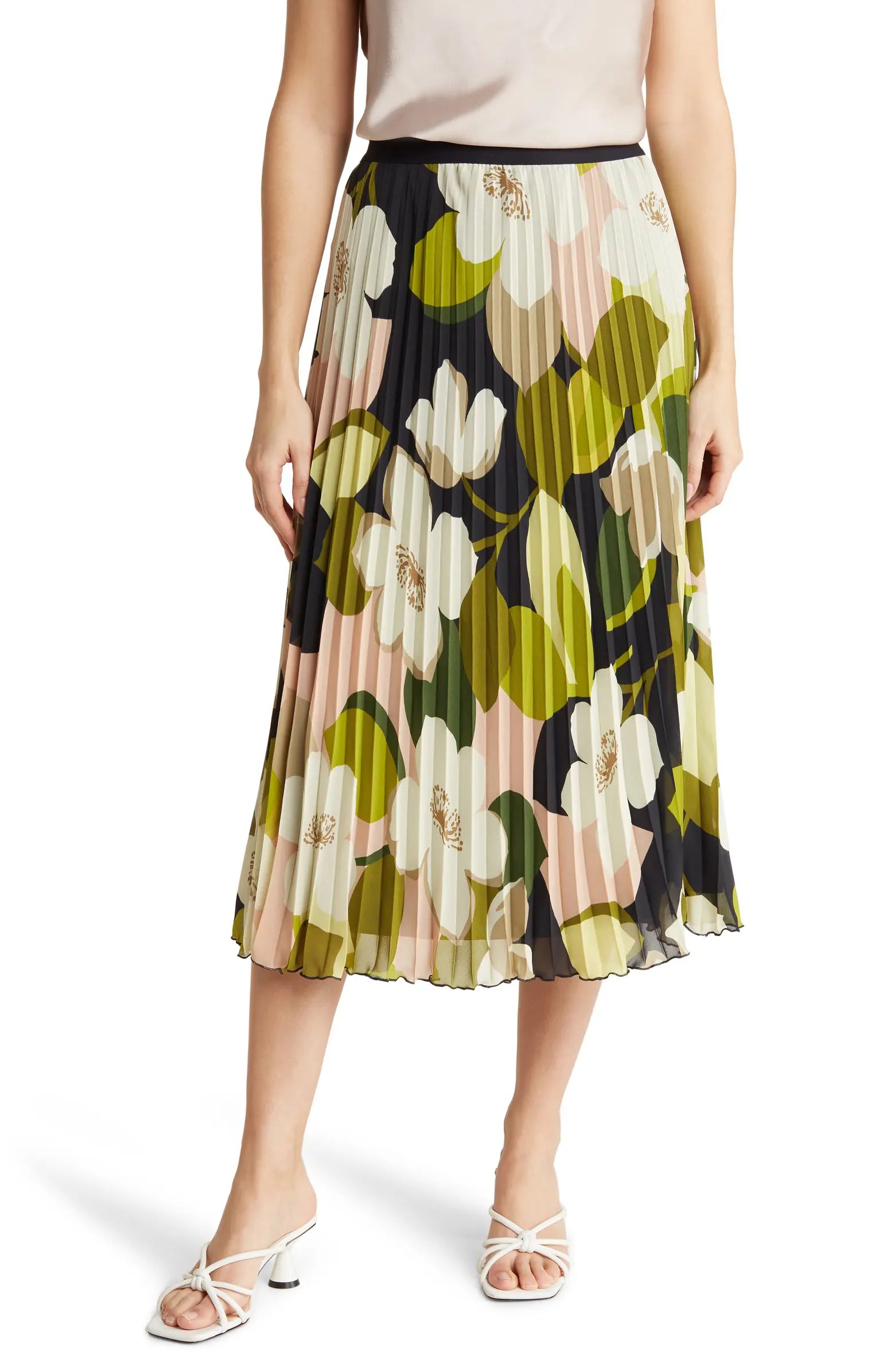 Pleated Floral Skirt | Nordstrom Rack