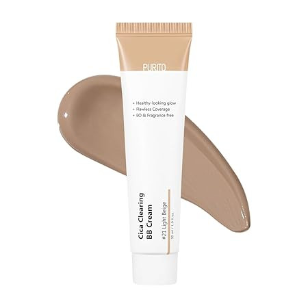 PURITO Cica Clearing BB Cream #21 Light Beige 1 fl.oz / 30ml, Vegan bb cream, tinted | Amazon (US)