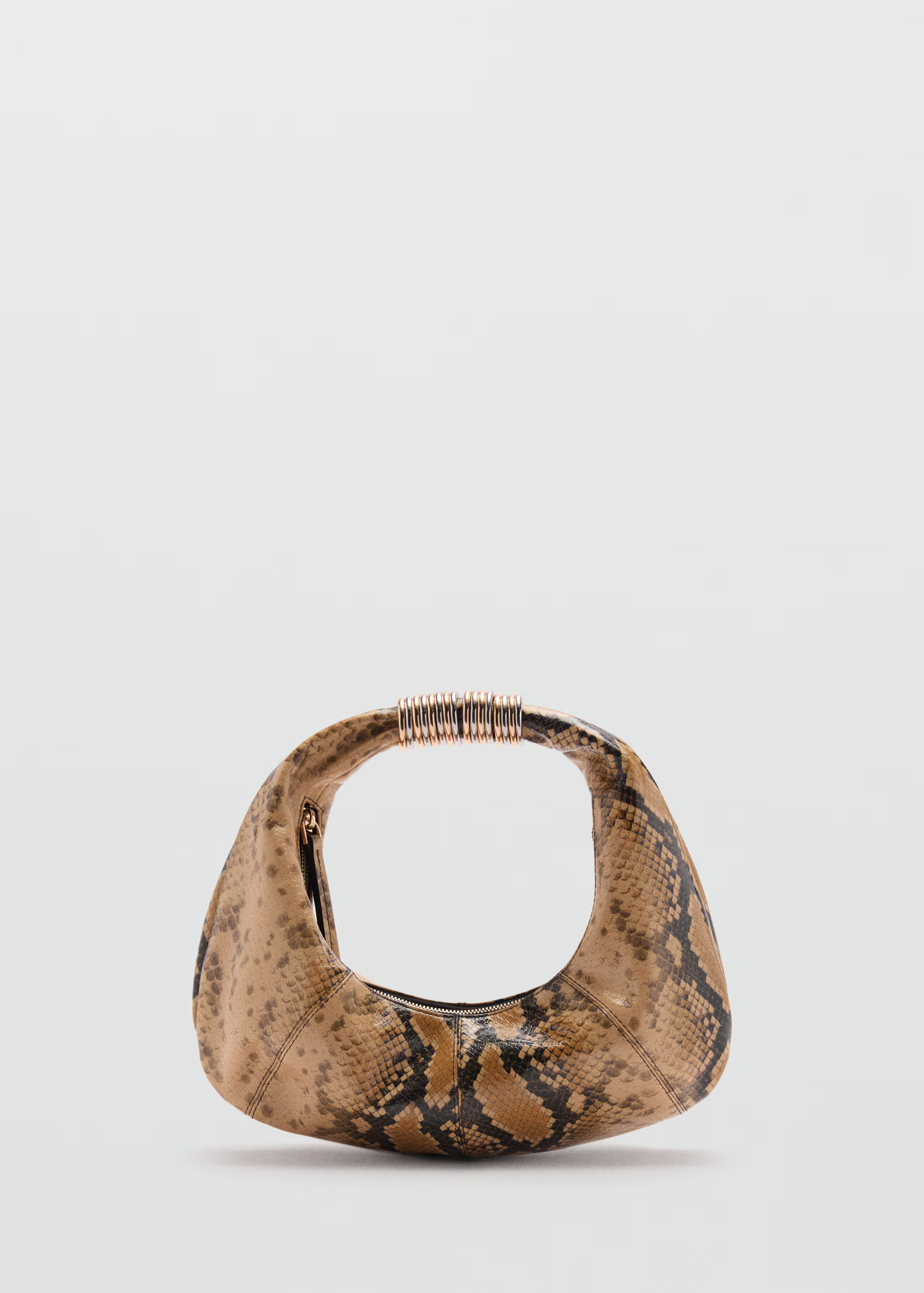 Snake-effect leather bag - Woman | MANGO USA | MANGO (US)
