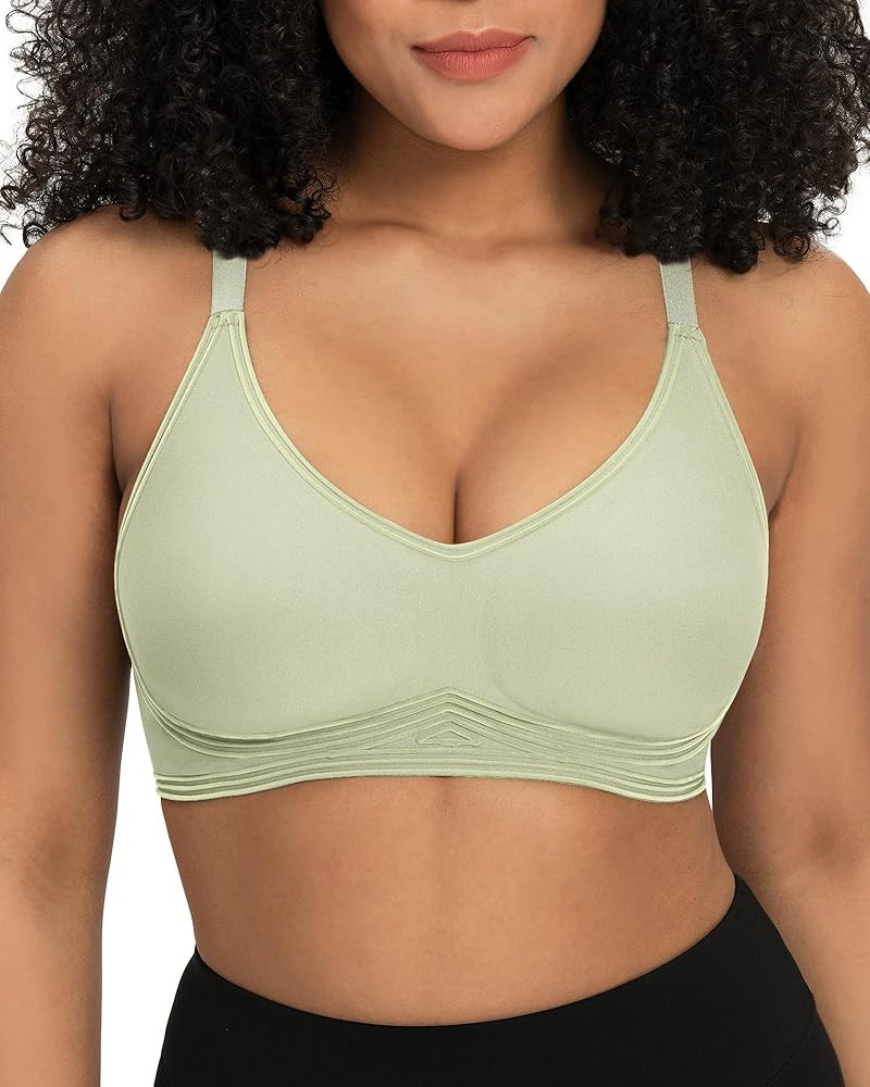 Wireless Bras Full Coverage Supportive Minimizer Bra Smooth Comfort T-Shirt Sleep Bras No Underwi... | Amazon (US)