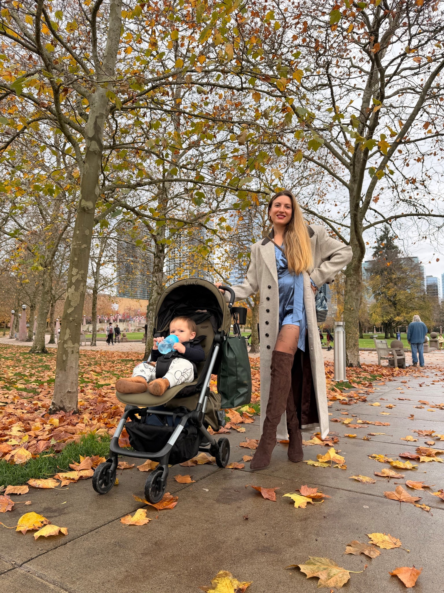 Who said #layeringoutfits can't be fun?? :) Love this look! #ootd #coatseason #boots #stroller 

#LTKootd #LTKFindsUnder100 #LTKHoliday