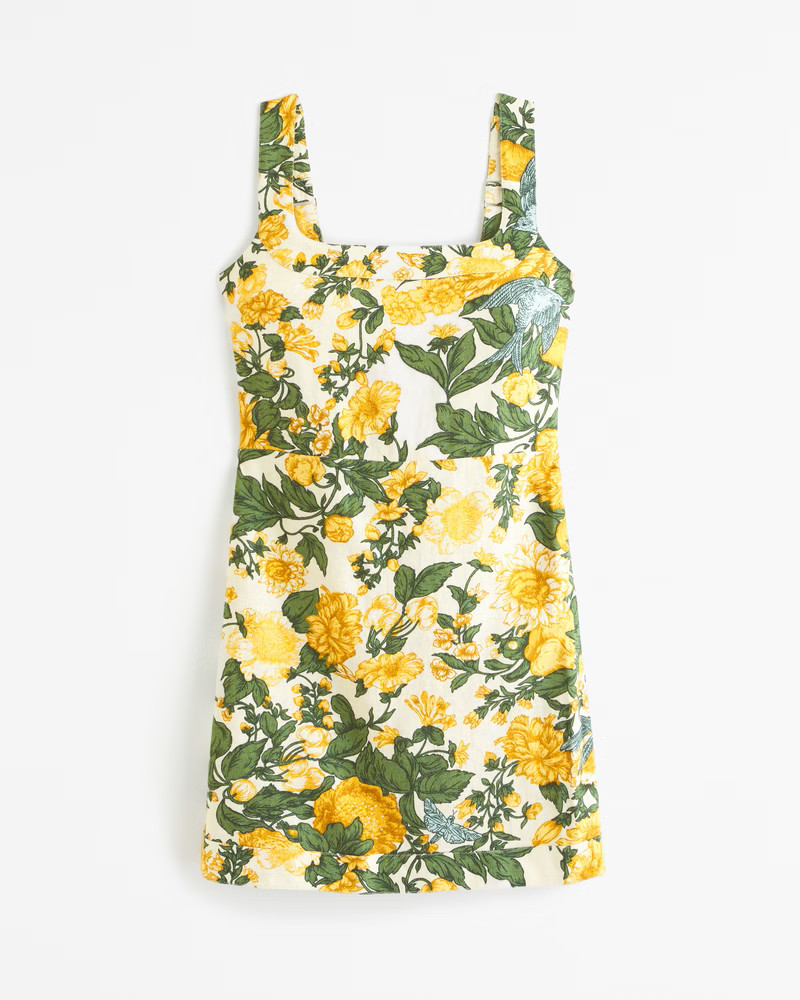 Women's Linen-Blend Wide Strap Mini Dress | Women's Dresses & Jumpsuits | Abercrombie.com | Abercrombie & Fitch (US)