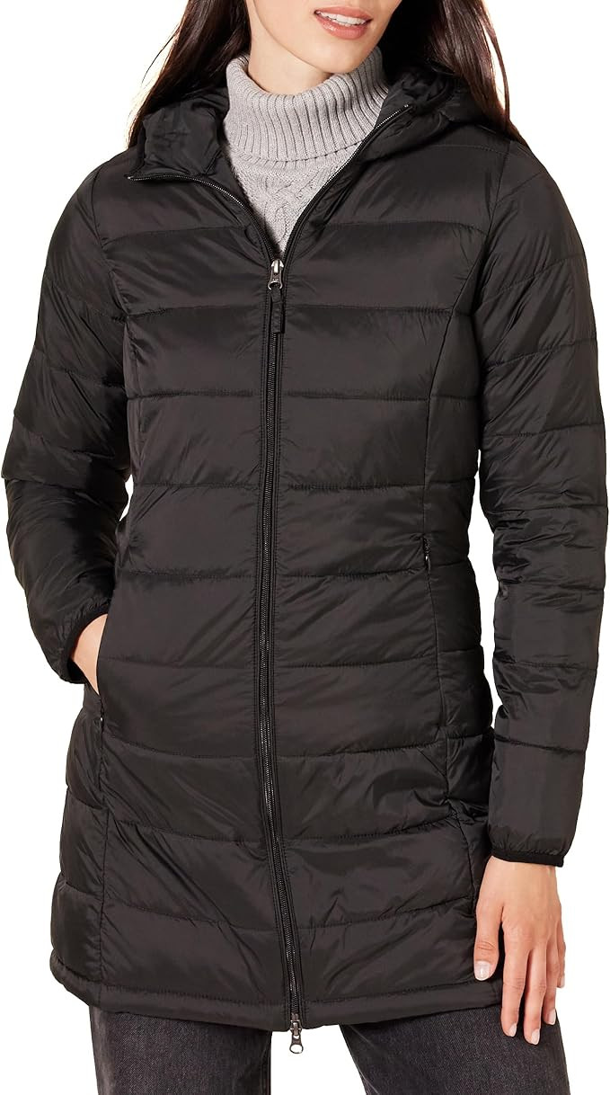 Amazon Essentials Women's Lightweight Water-Resistant Hooded Puffer Coat (Available in Plus Size) | Amazon (US)