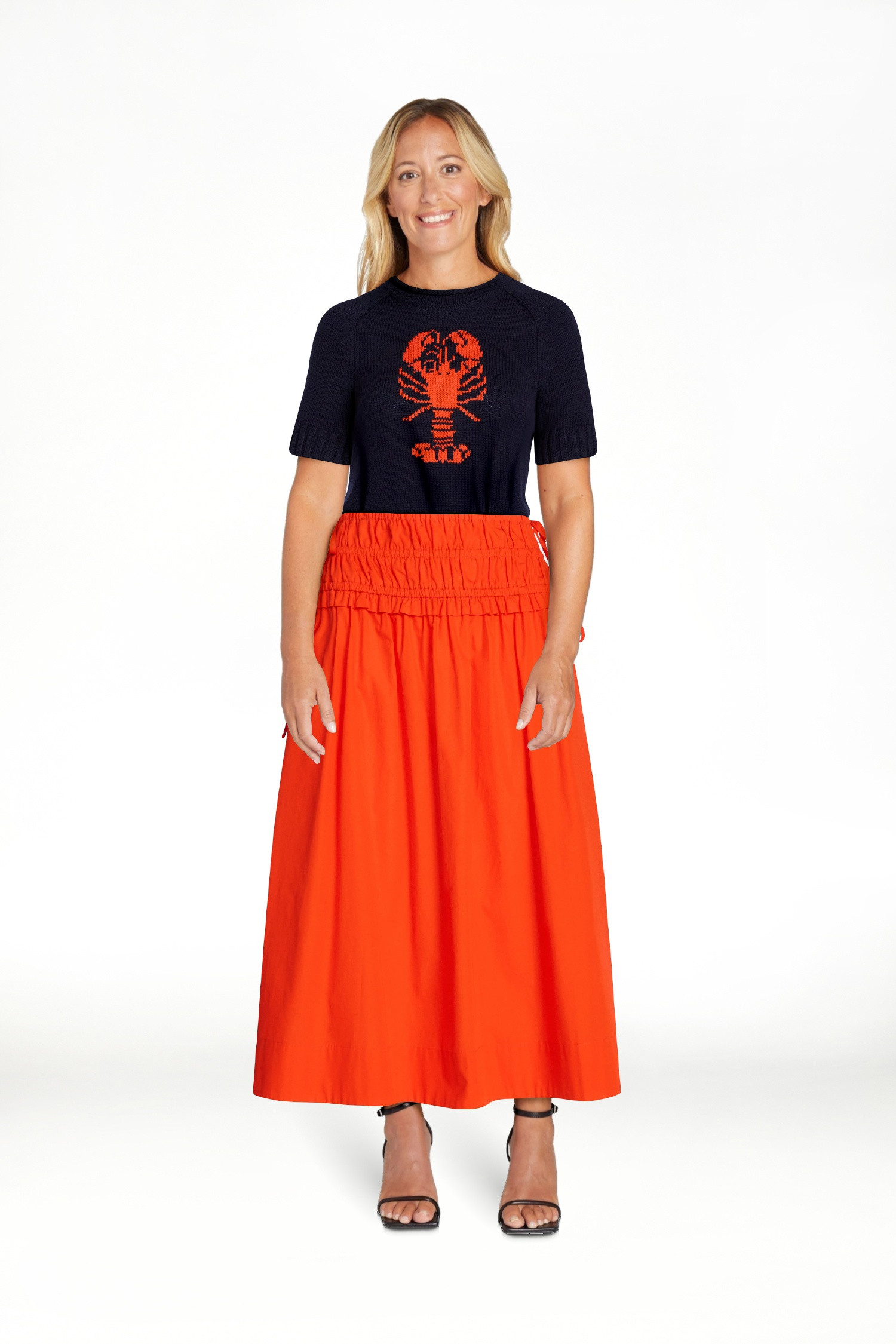 Free Assembly Women's and Women's Plus Smocked Drawstring Cotton Maxi Skirt, Sizes XS-4X | Walmart (US)