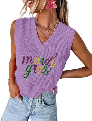 MARZXIN Women Sleeveless Sweater V Neck Casual 2026 Fall Knitted Chevron V Neck Sweater Vest Colo... | Amazon (US)