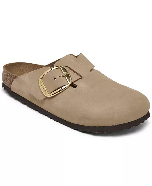 Birkenstock Women's Boston Big Buckle Nubuck Leather Clogs from Finish Line - Macy's | Macy's