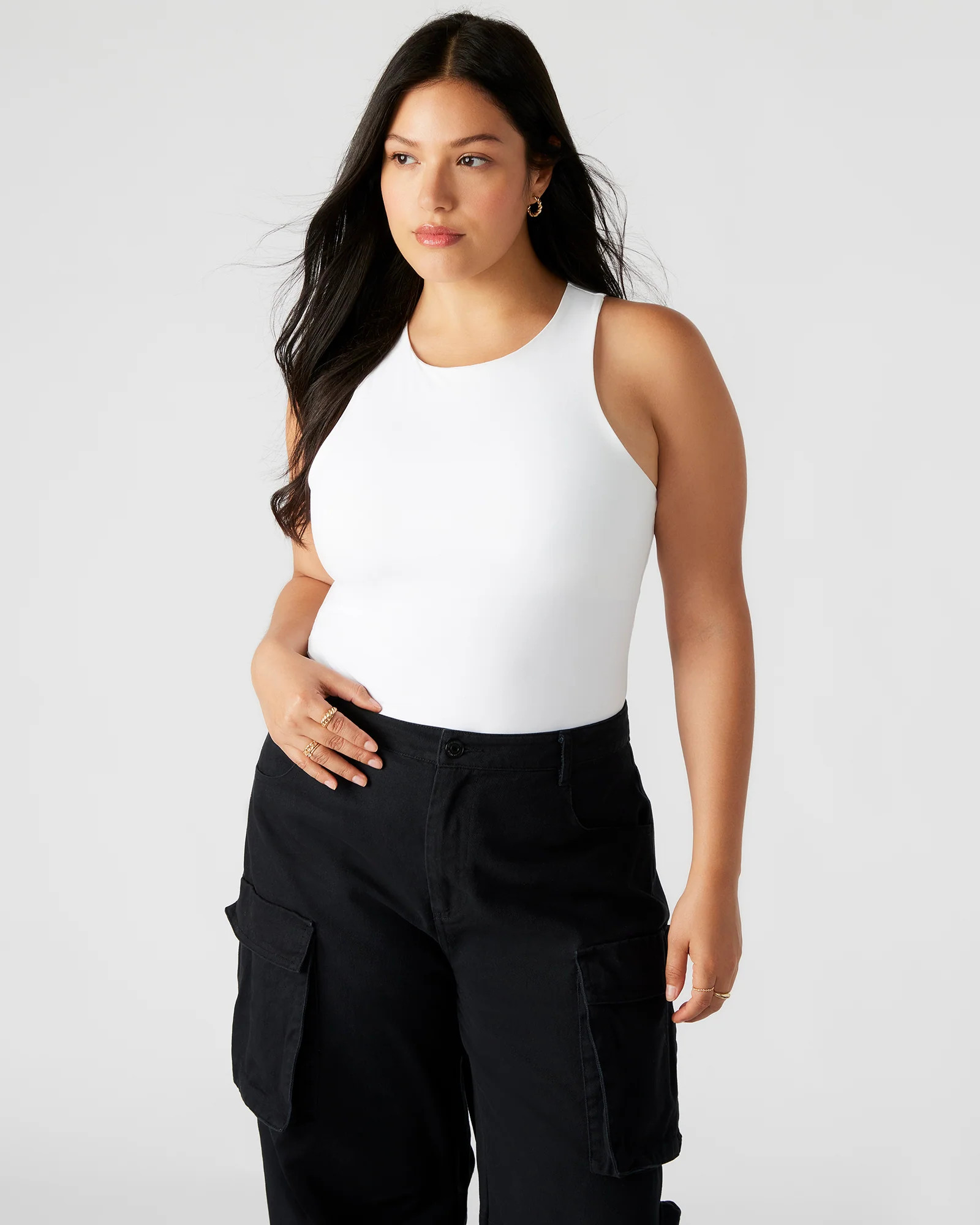 Steve Madden Women's Nico Bodysuit Sleeveless Bodysuits Tops - White - Size XL - Elastane/Nylon | Steve Madden (US)