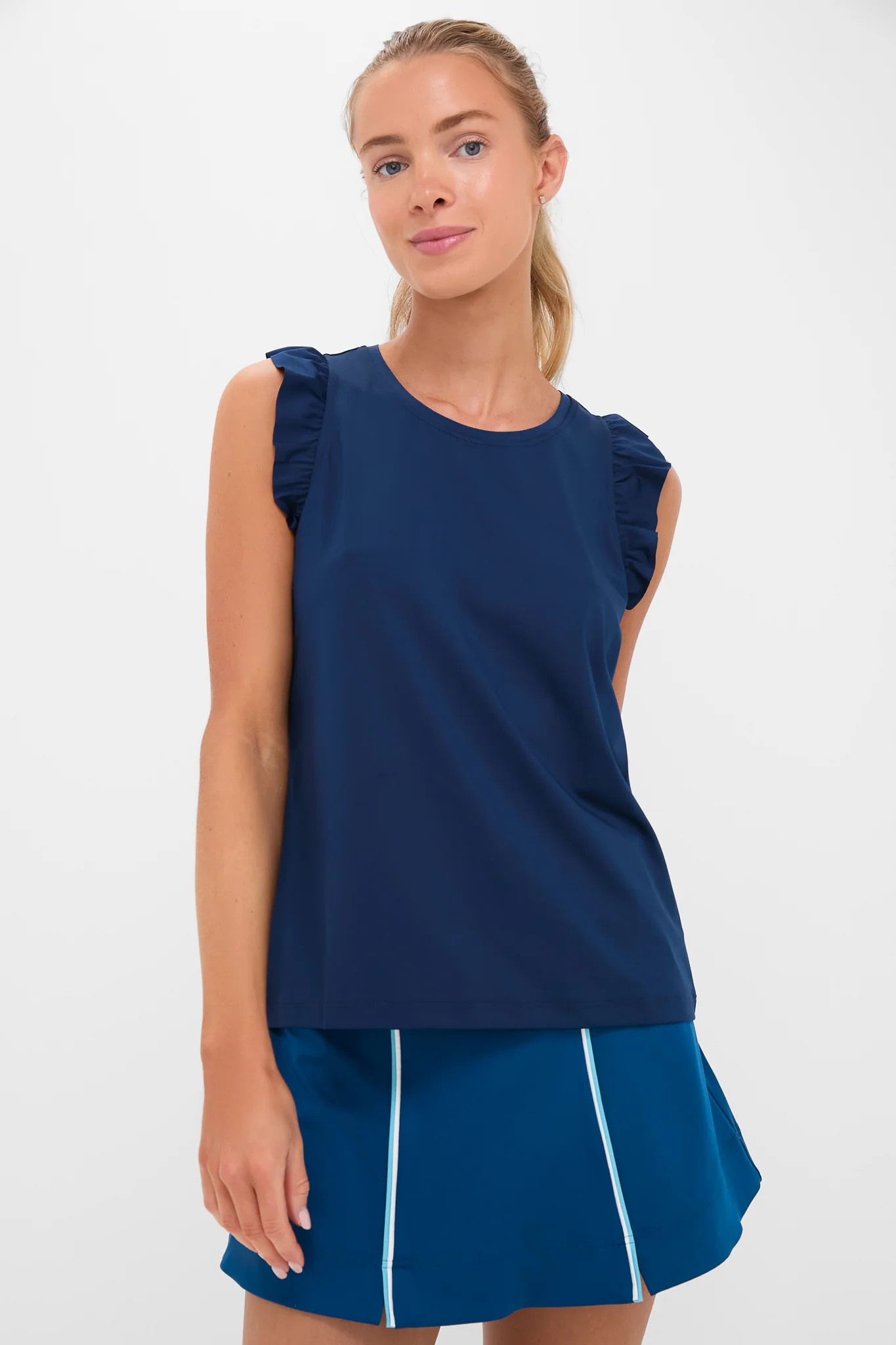 Poseidon Ruffle Performance Jersey Lea Tank | Tuckernuck (US)