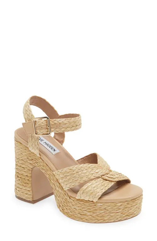 Steve Madden Carisma Platform Sandal in Natural at Nordstrom, Size 7 | Nordstrom