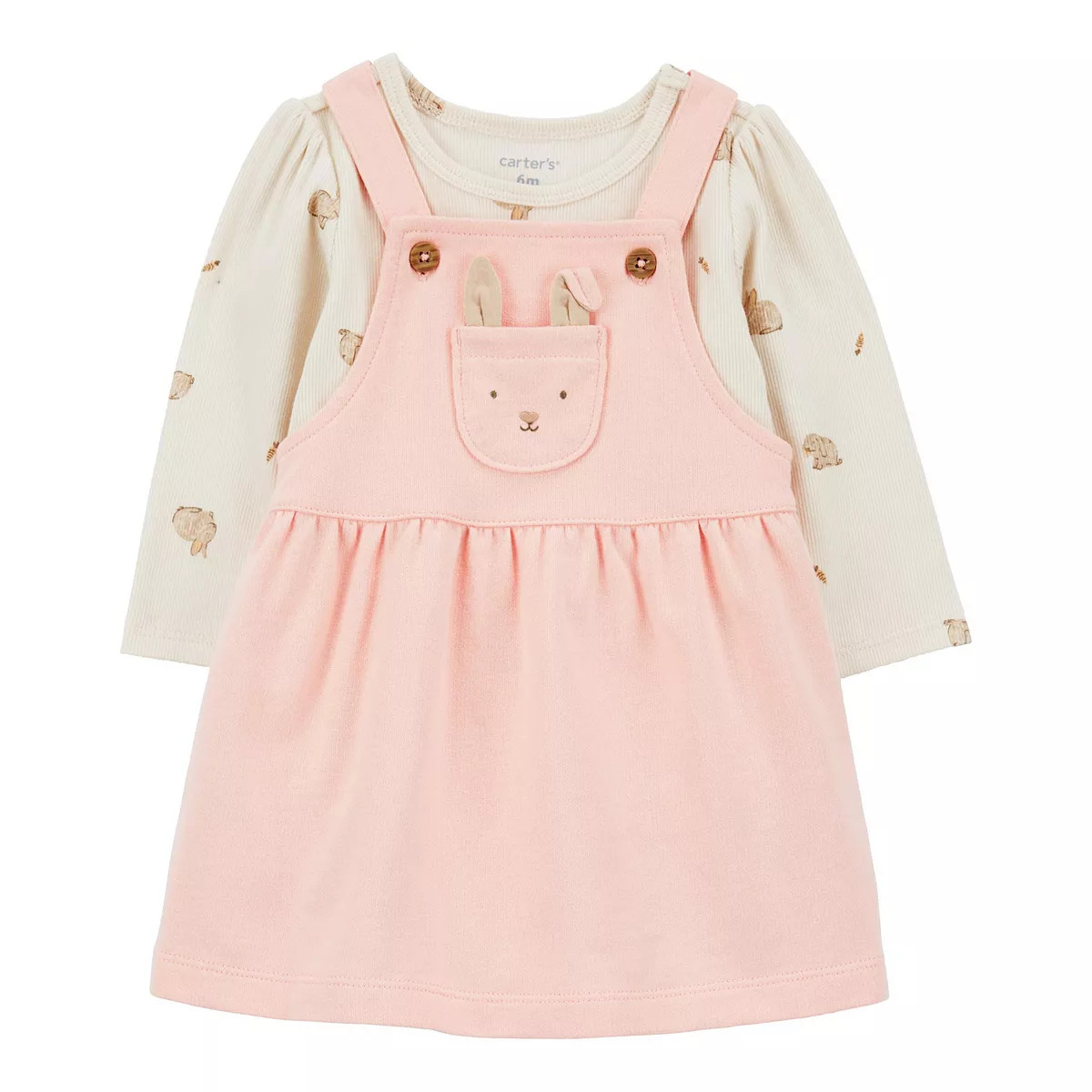 Baby Girl Carter's 2-Piece Printed Bodysuit & Bunny Jumper Set | Kohl's