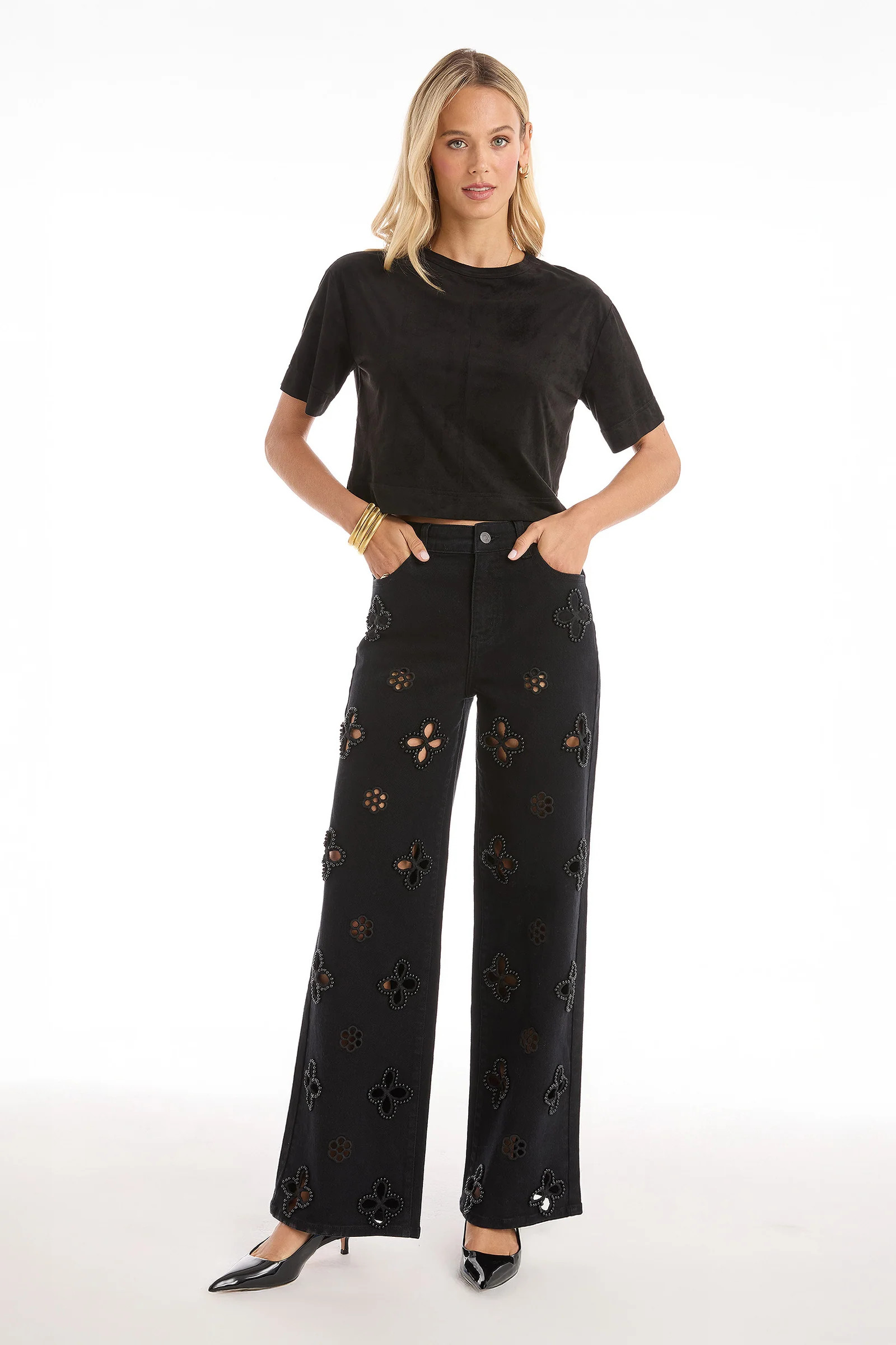Kaia Pearl High Rise Jean - Black | The Noli Shop