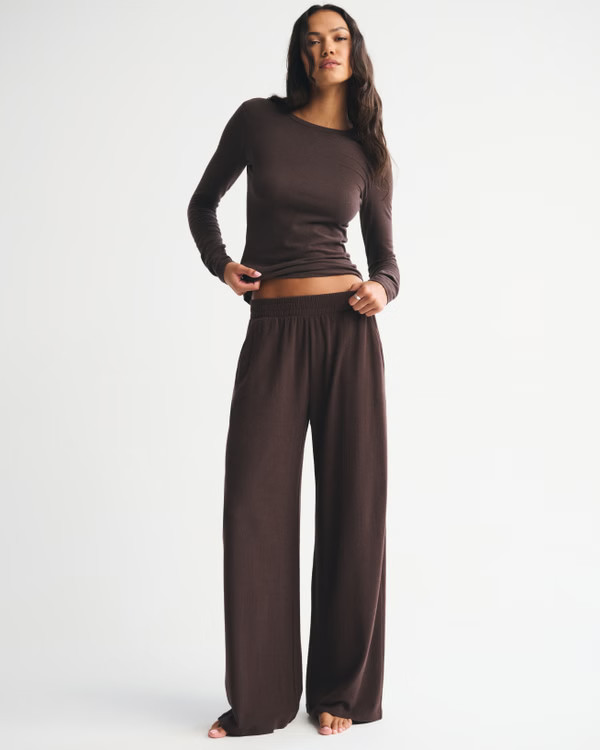 Lounge Brushed Wide Leg Sweatpant | Abercrombie & Fitch (US)