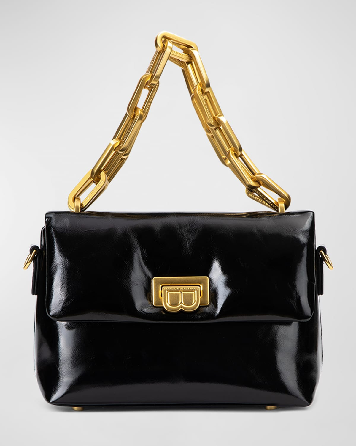 Yuta Padded Patent Shoulder Bag | Neiman Marcus