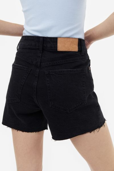 High Denim Shorts - Black - Ladies | H&M US | H&M (US + CA)