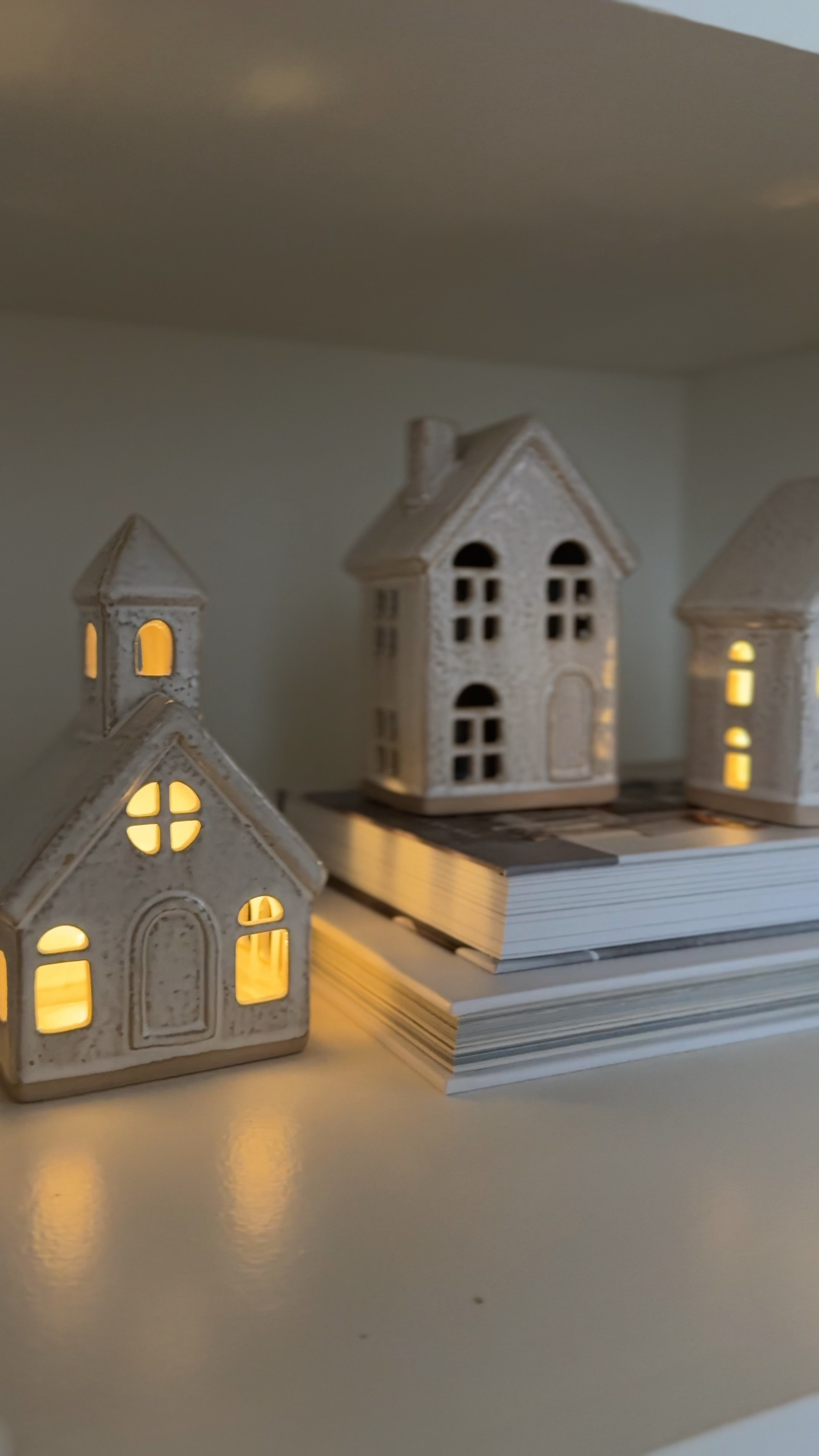 tiny christmas village with lights 

#LTKHome #LTKHoliday #LTKSeasonal