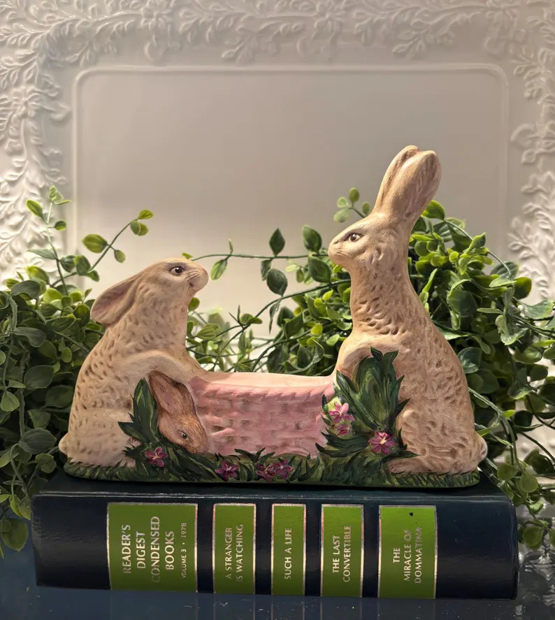 Good Morning. Spring/Easter. Unique Gift. Chalkware Bunny/Rabbit. Family of Three. Handmade USA | Etsy (US)