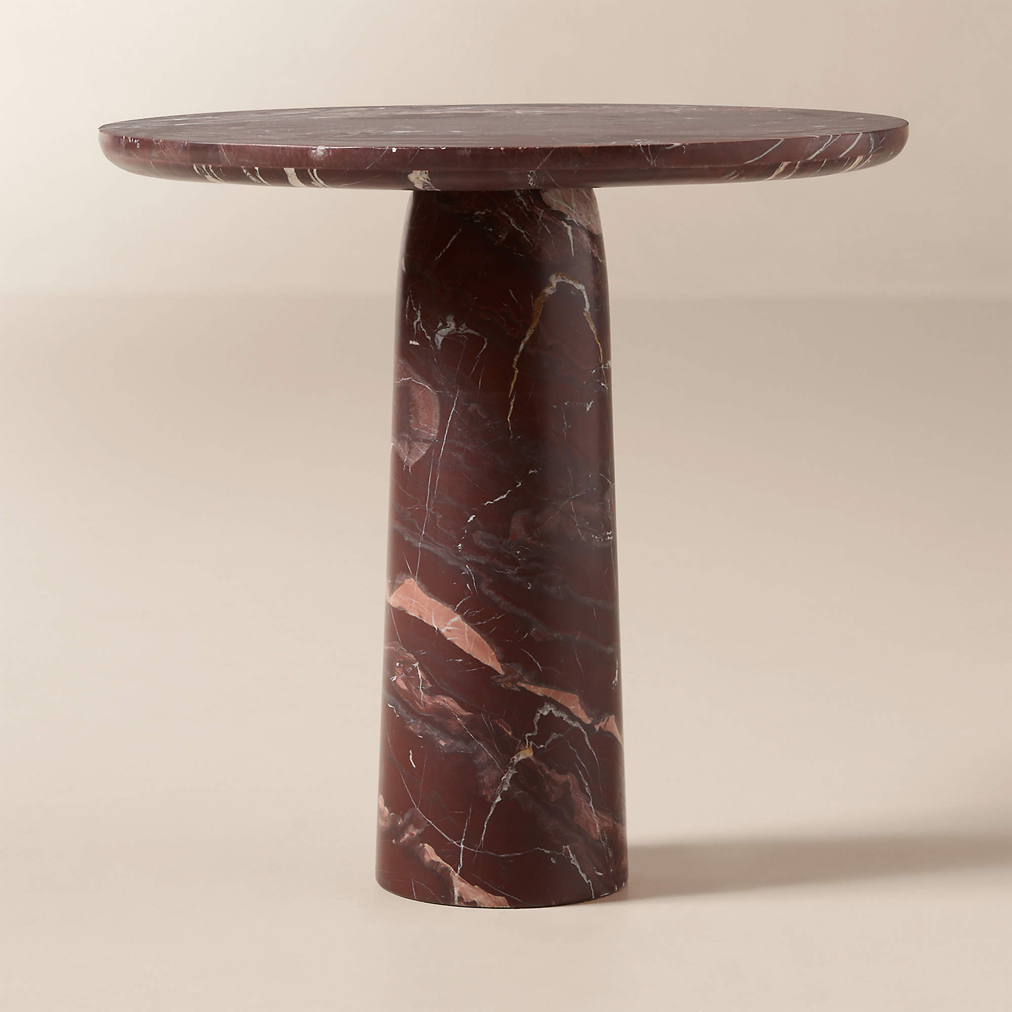 Babylon 30" Round Red Marble Bistro Table + Reviews | CB2 | CB2