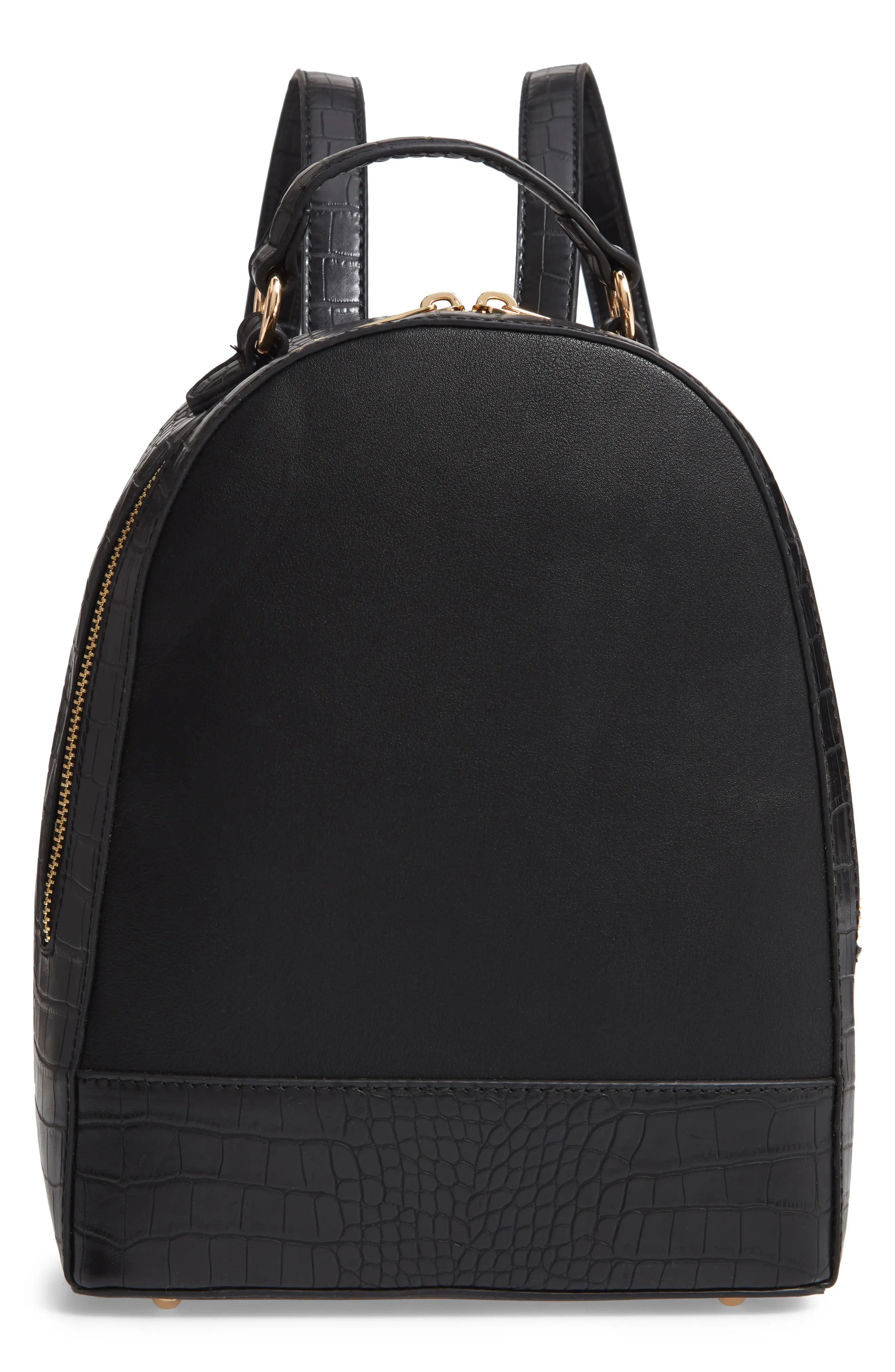 Sole Society Jamya Croc Embossed Faux Leather Backpack - | Nordstrom