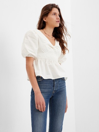 Twist-Front Peplum Top | Gap (US)