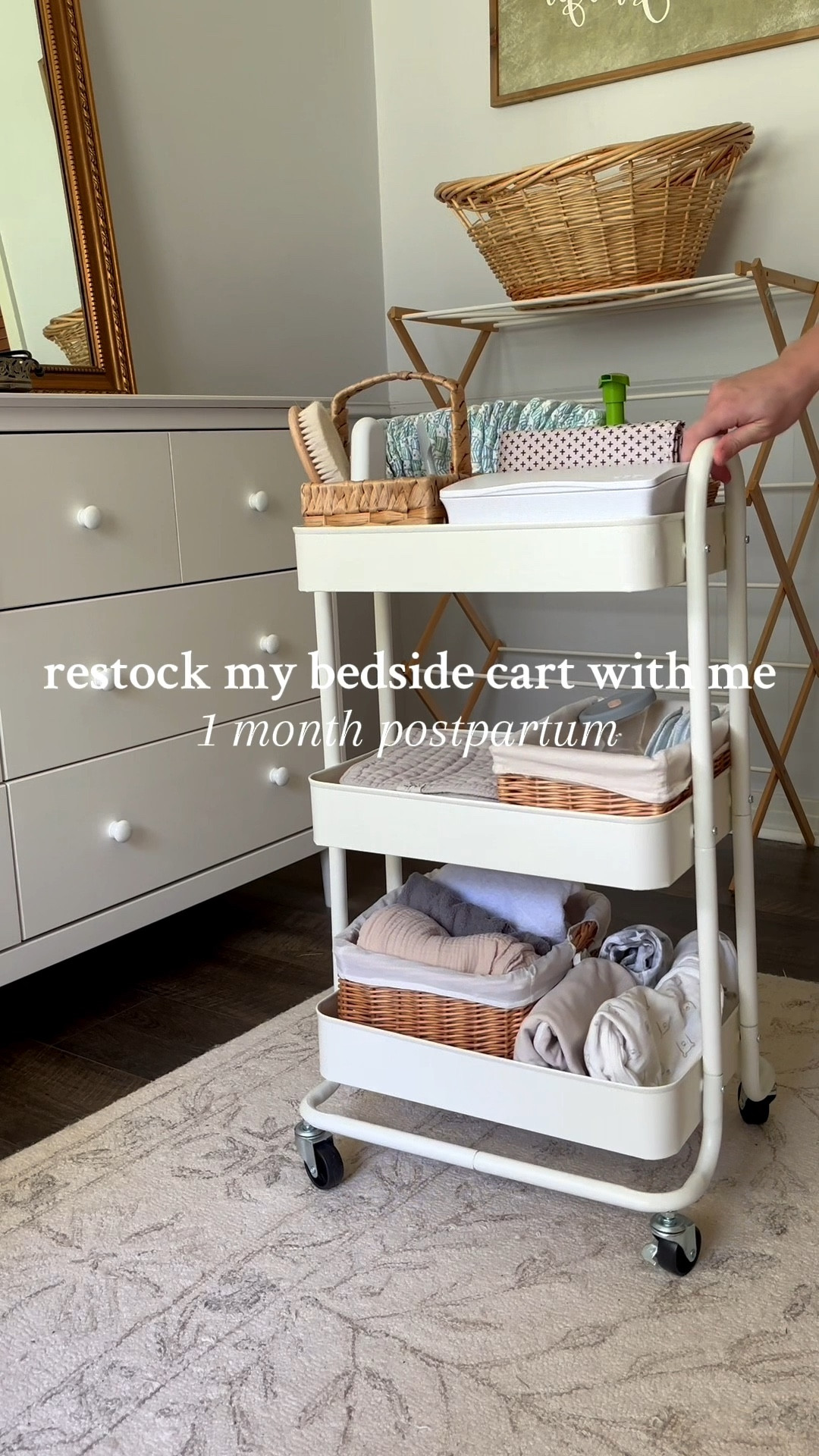 Restocking my postpartum bedside cart at 1 month in, clearing out what I only needed in the early days and adding what’s been helpful lately!

#LTKBaby #LTKmomlife #LTKBump