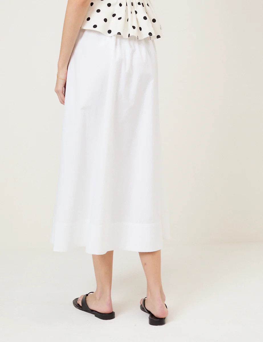 White Poplin Midi Skirt | Nobody's Child