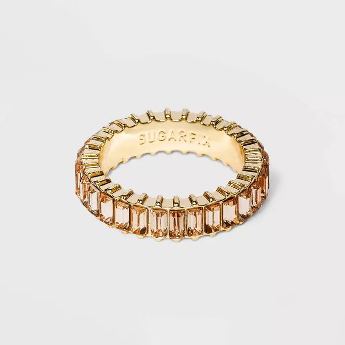 SUGARFIX by BaubleBar Baguette Crystal Statement Ring - Fresh Cream 8 | Target