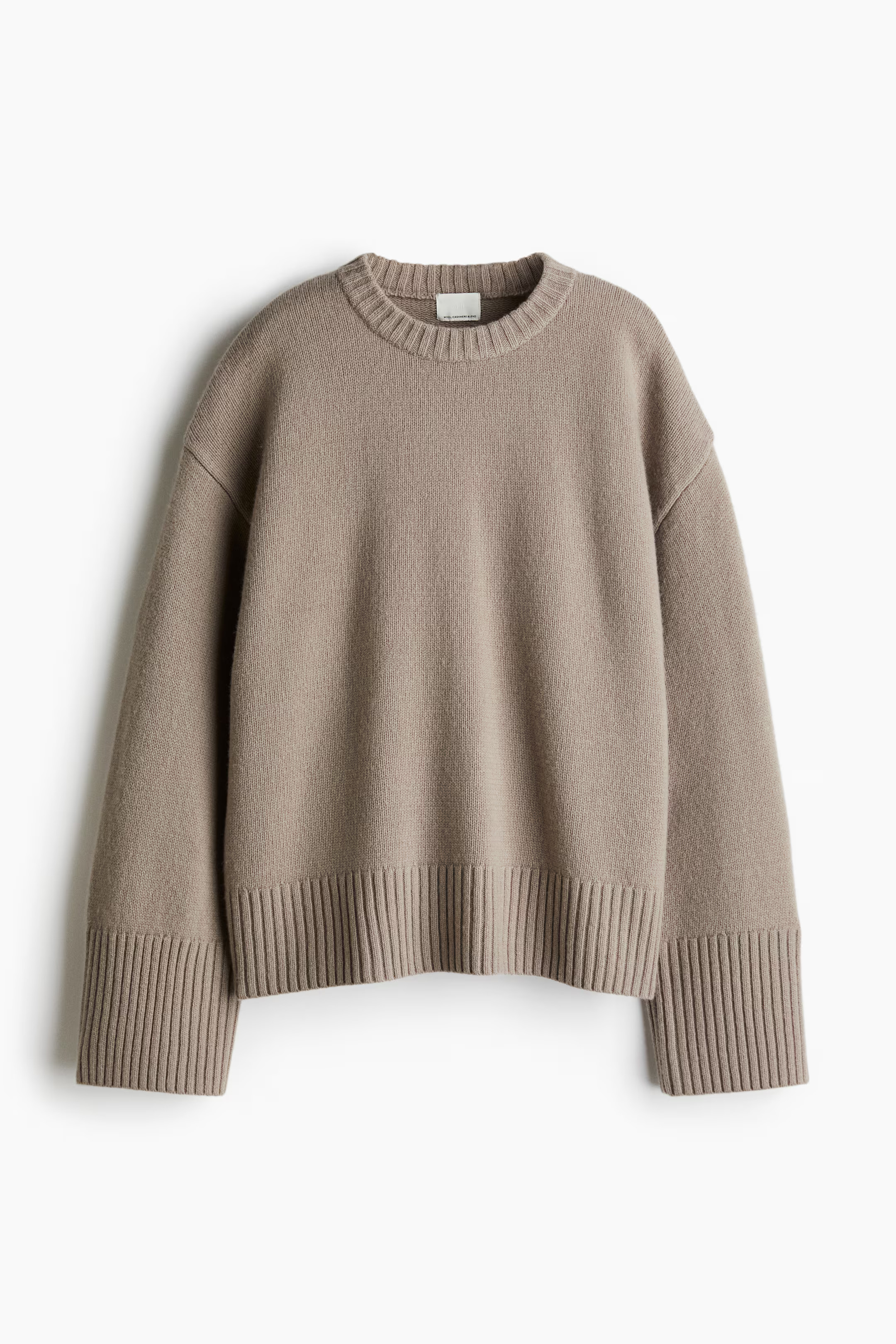 Oversized cashmere-blend jumper - Greige - Ladies | H&M GB | H&M (UK, MY, IN, SG, PH, TW, HK)