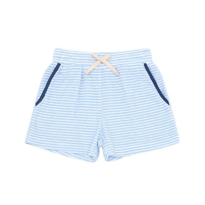 boys powder blue stripe french terry short | minnow