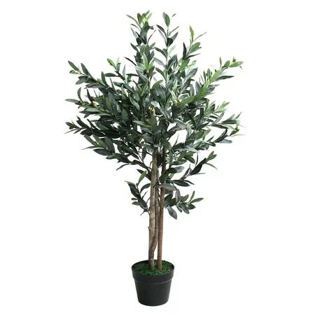 40"" Potted Brown and Green Artificial Olive Tree with Foliage | Walmart (US)