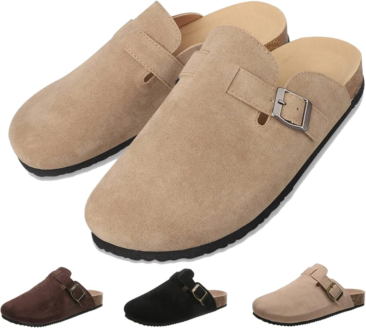 Boston Clogs for Women, Suede Cork Clogs, Potato Shoes, Mules House Slipers with Arch Support and Ad | Amazon (US)